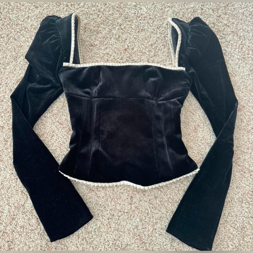 House of CB London Noa Black Velvet Corset Top - Picture 3 of 6